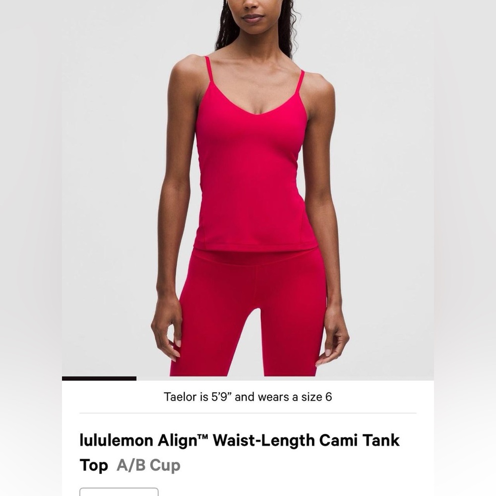 lululemon athletica Red Align Waist-Length Cami Tank Top & leggings